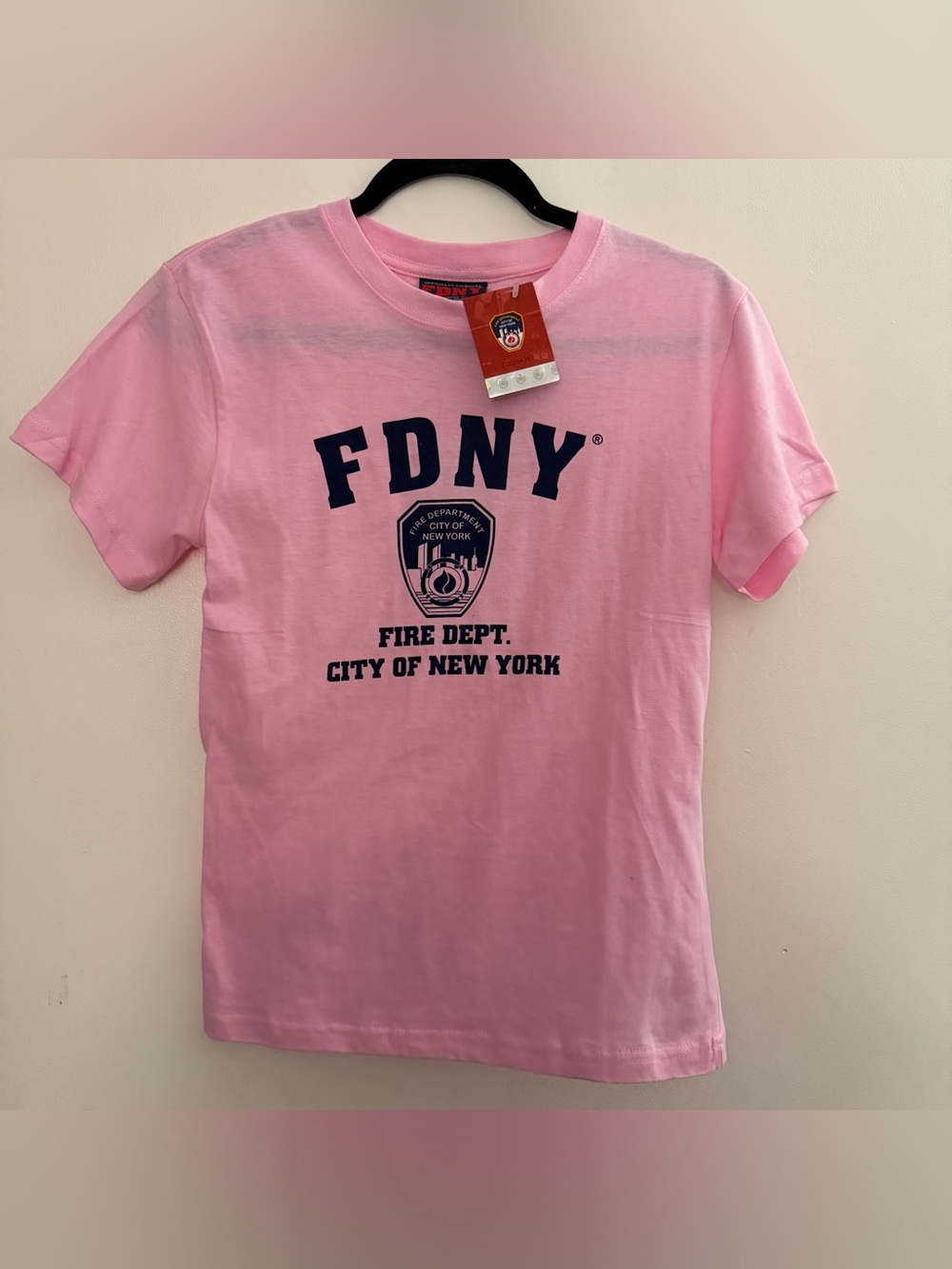 Kids’ FDNY Fire Department City of New York Pink T-Shirt Size L 14-16